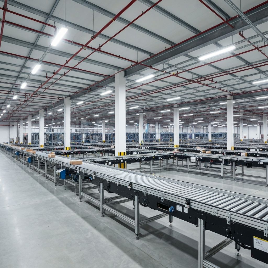 Warehouse sorting line fire protection system